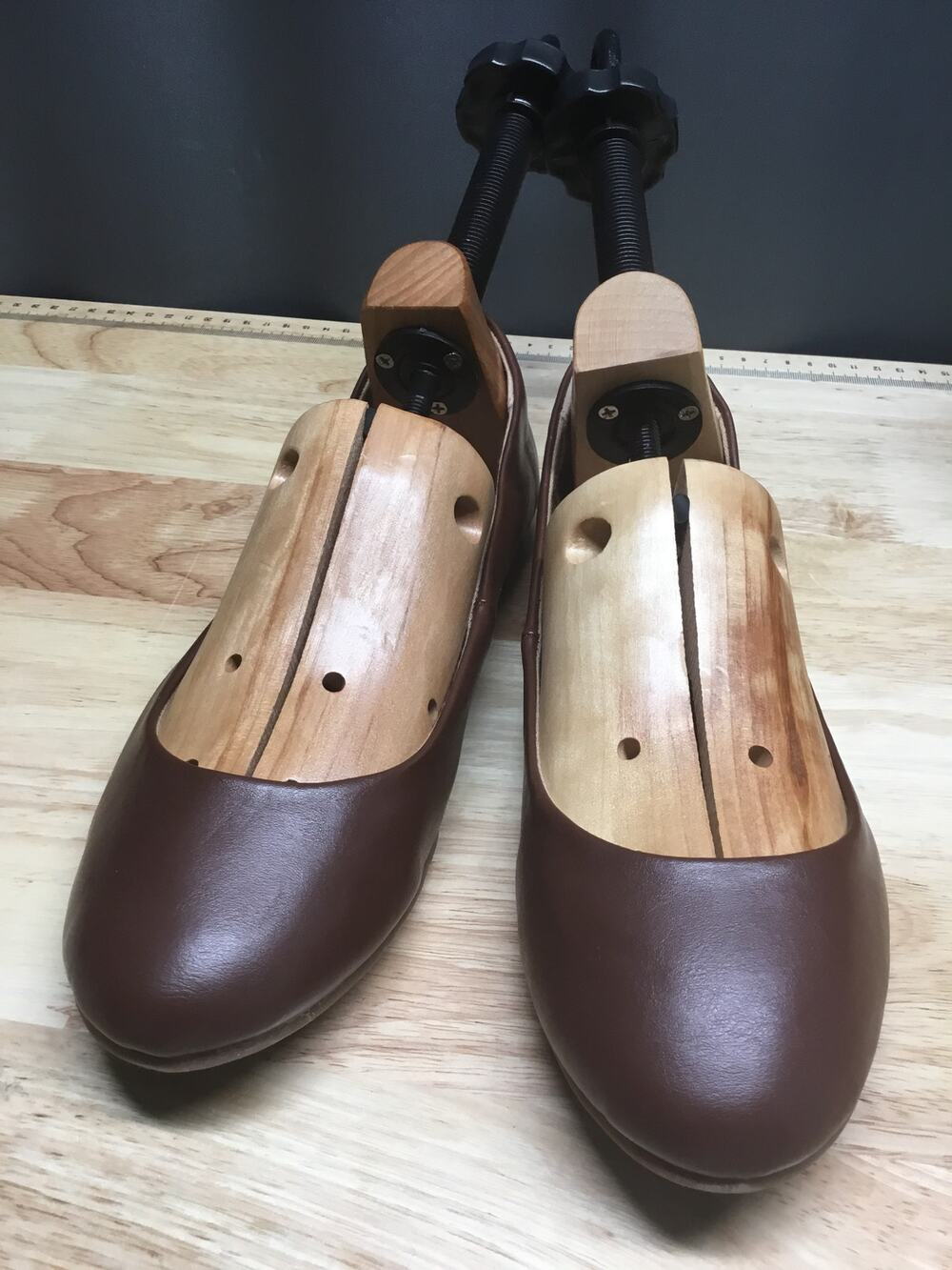 Sun + Stone Eliana Ballet Flats Women's 9.5 Brown Leather Slip-On Casual Shoes